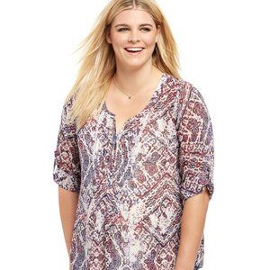 2X Motherhood Maternity Plus Patterned Blouse